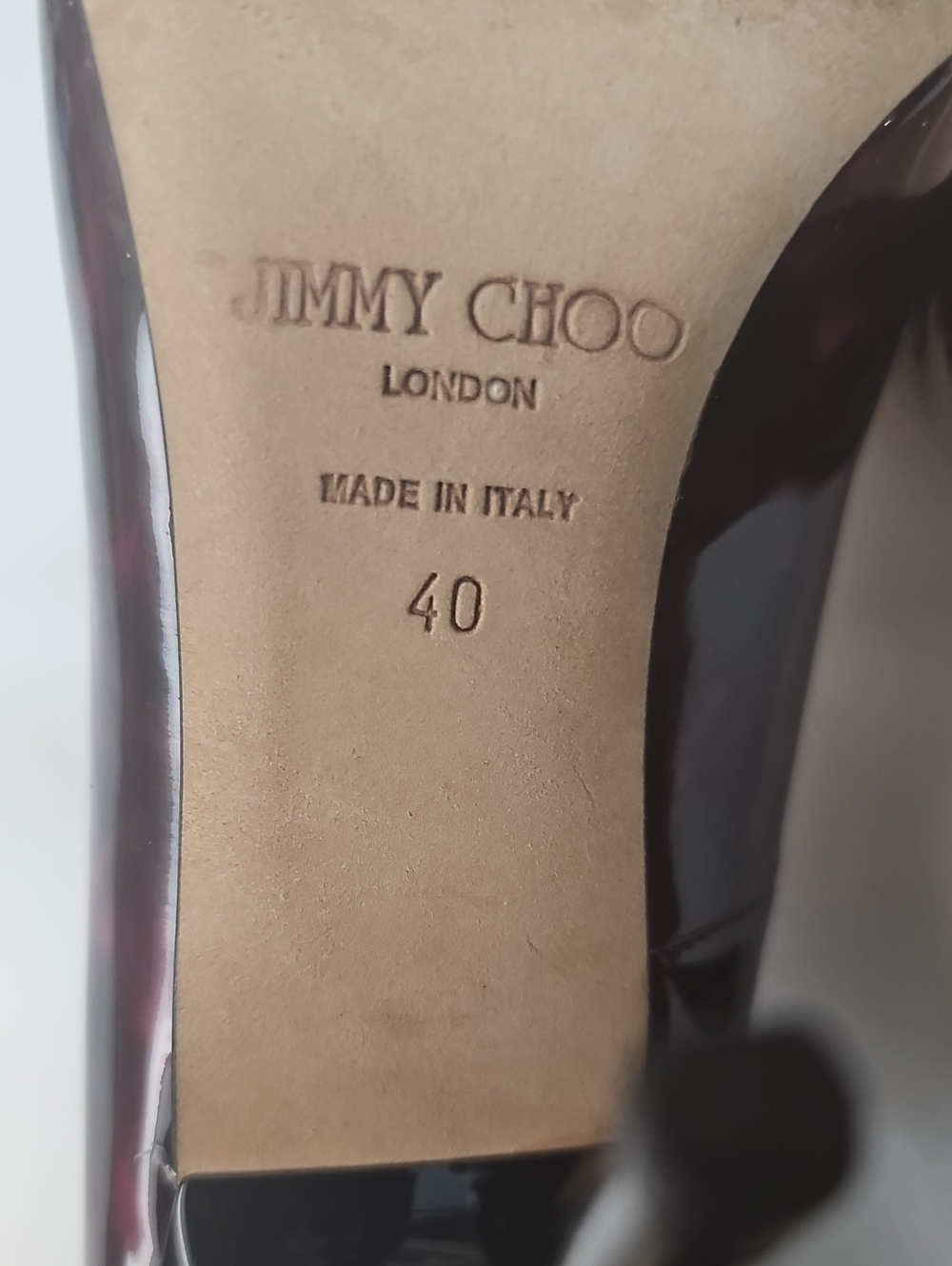 Jimmy Choo Women's Red/Black Patent leather Pointed-Toe Pumps - Picture 5 of 13